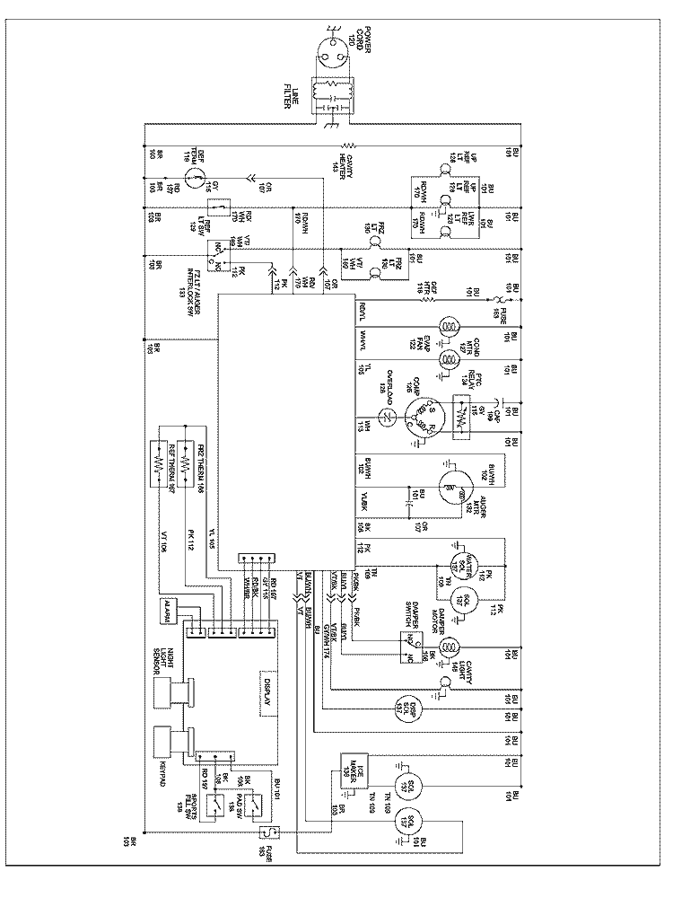 WIRING INFORMATION Diagram and Parts List for XRSR687BW PXRSR687BW0 Amana Refrigerator