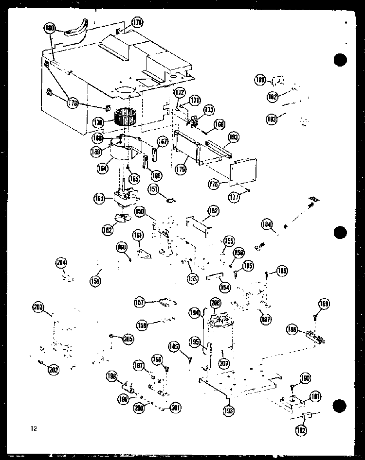 Blower Assembly Diagram and Parts List for RC10B-DD P72650-2M Amana Microwave