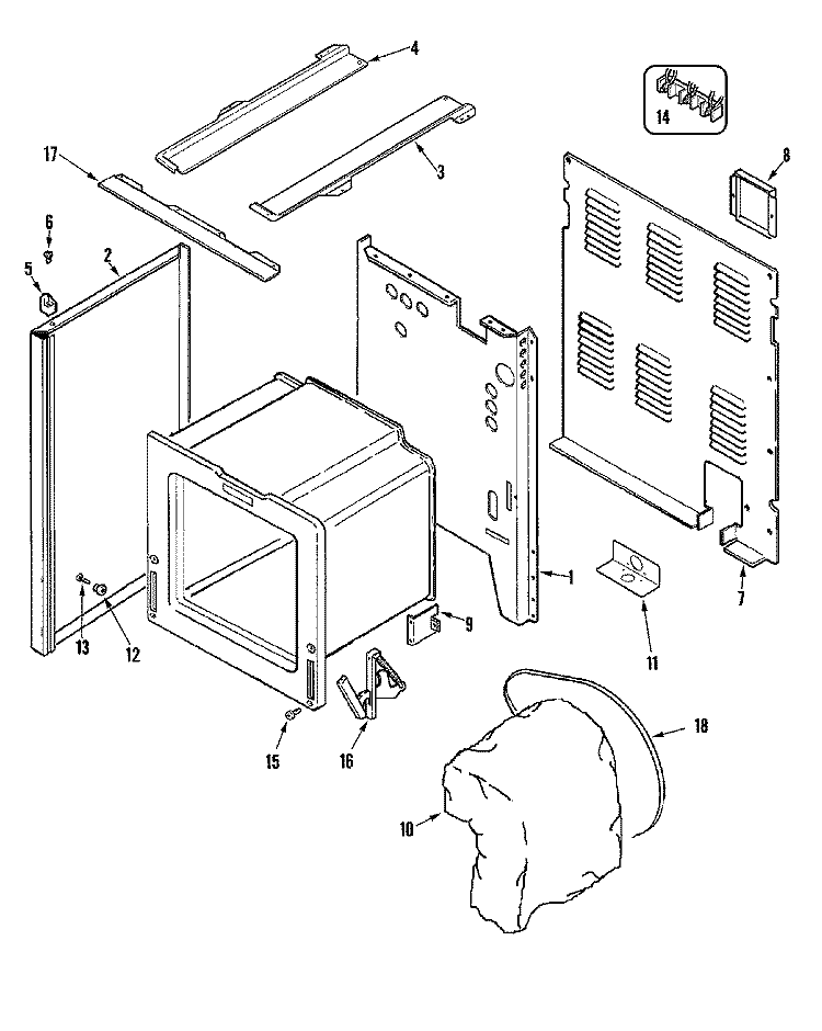BODY Diagram and Parts List for AER1450BAH  Admiral Range