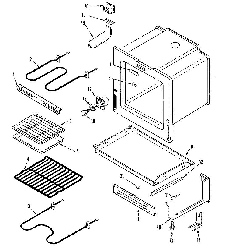 OVEN / BASE Diagram and Parts List for AER1450BAH  Admiral Range