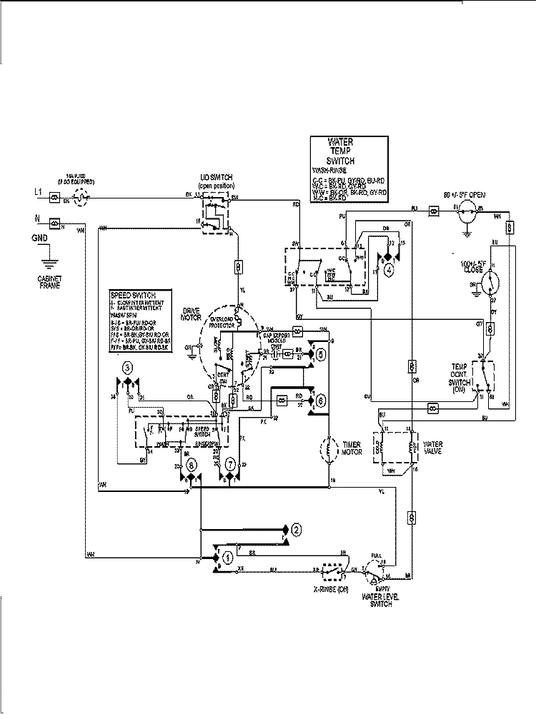 WIRING INFORMATION Diagram and Parts List for MAV8551AWQ  Maytag Washer