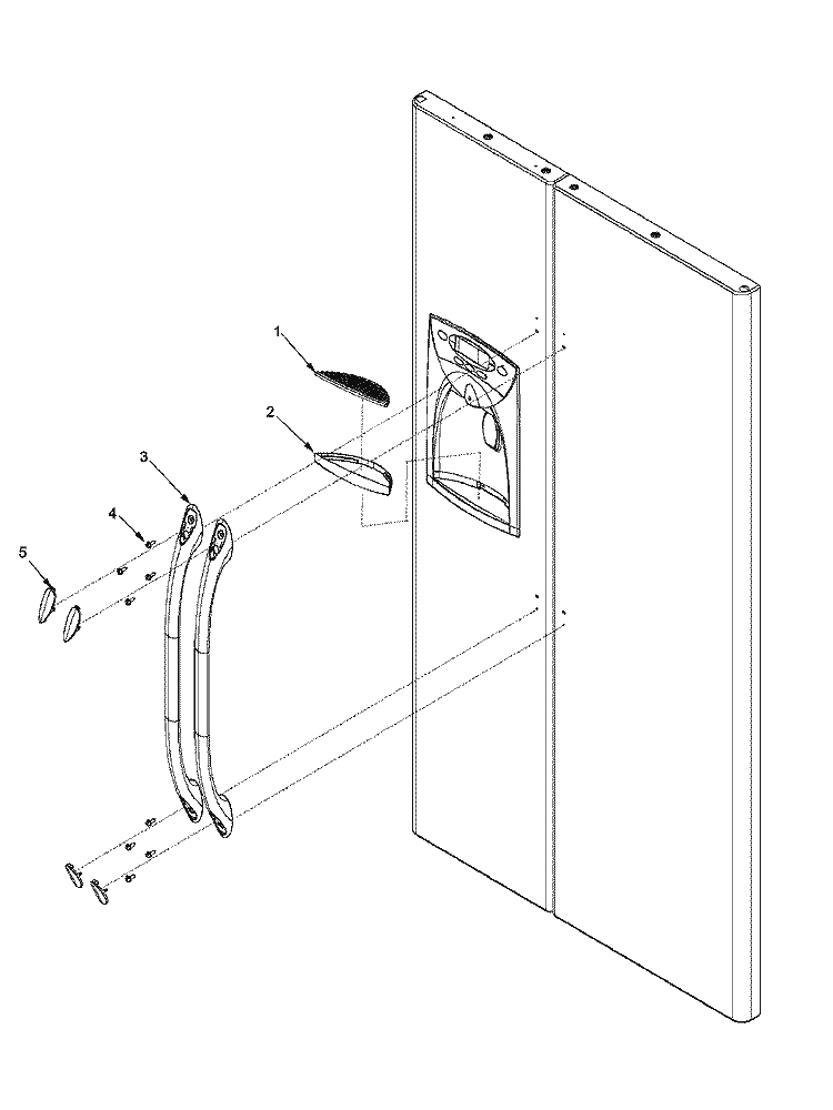 HANDLES AND TRIM (WHT) Diagram and Parts List for XRSR687BW PXRSR687BW0 Amana Refrigerator