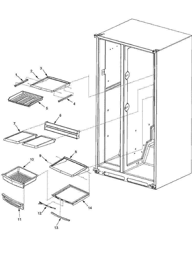 DELI AND REF SHELF Diagram and Parts List for XRSR687BW PXRSR687BW0 Amana Refrigerator