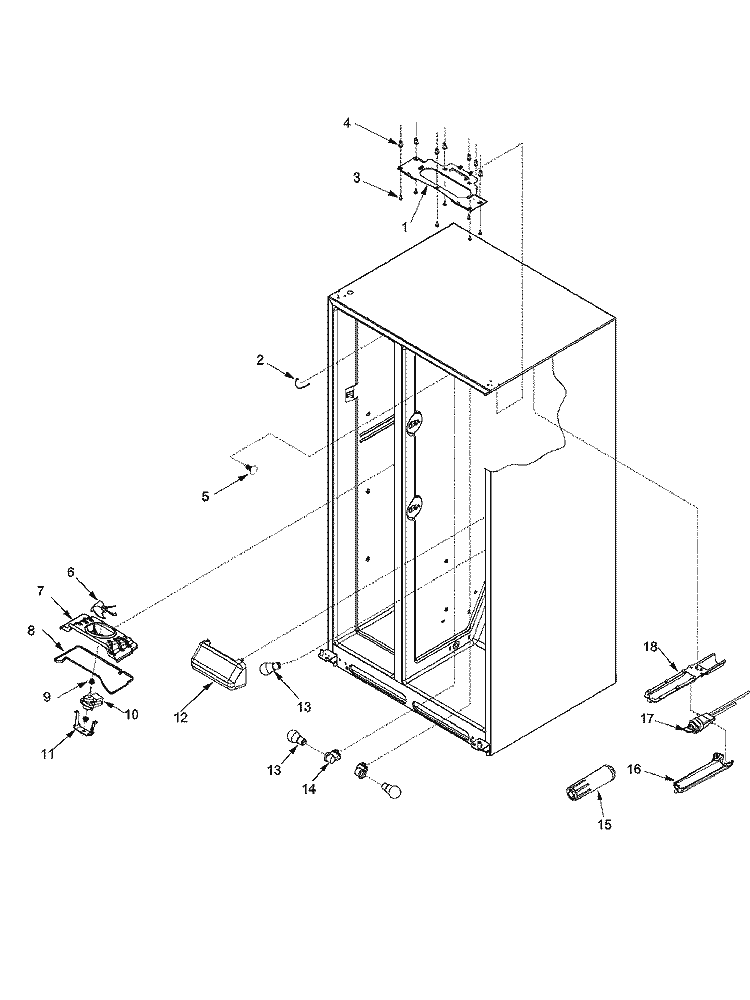 EVAP FAN ASSY AND LIGHTS Diagram and Parts List for XRSR687BW PXRSR687BW0 Amana Refrigerator