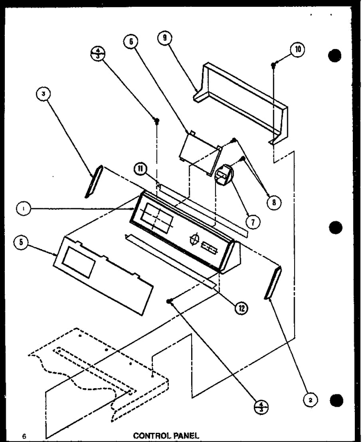Control Panel Diagram and Parts List for LW3903L-P1122408WL  Amana Washer