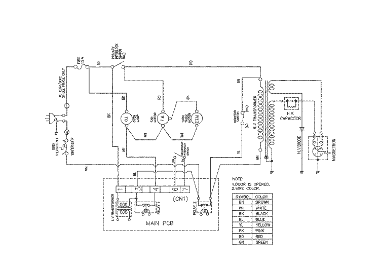 WIRING INFORMATION Diagram and Parts List for UMC1061AAW  Maytag Microwave