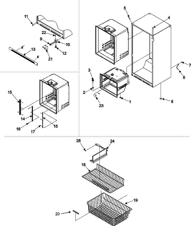 INTERIOR CABINET & FREEZER SHELVES Diagram and Parts List for PBF1951HEQ  Maytag Refrigerator