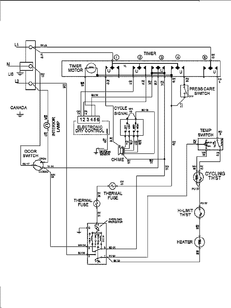 WIRING INFORMATION Diagram and Parts List for MDE8400AZW  Maytag Dryer
