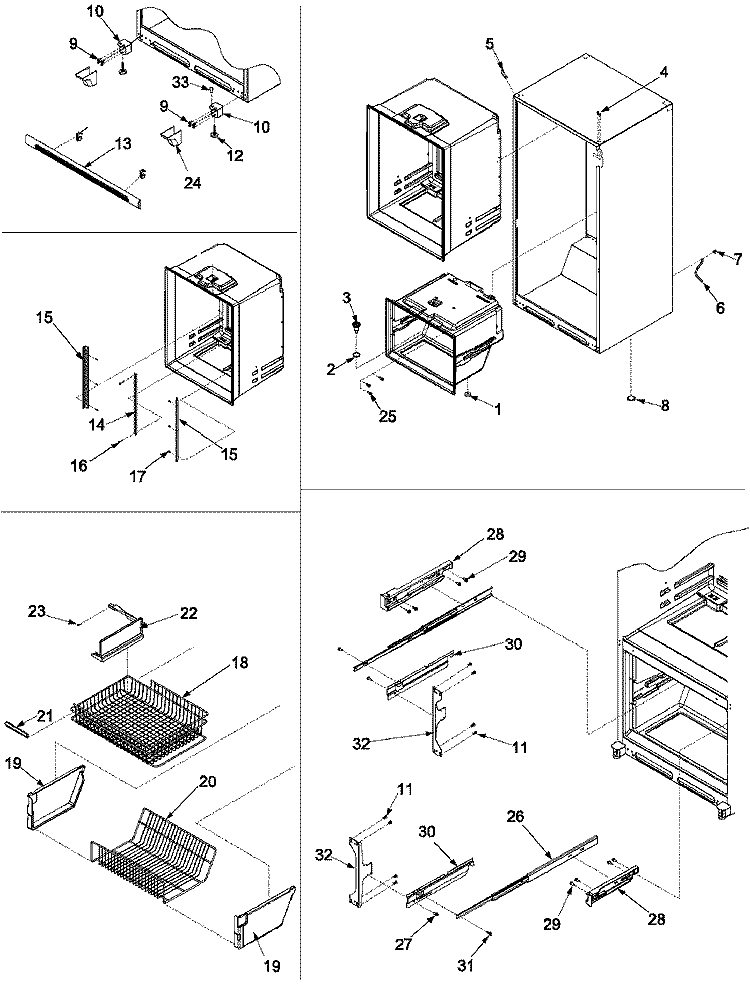 INTERIOR CABINET & FREEZER SHELVING Diagram and Parts List for ARB8057CB PARB8057CB0 Amana Refrigerator