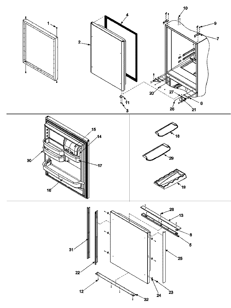 REFRIGERATOR DOOR Diagram and Parts List for ARB9058CS PARB9058CS1 Amana Refrigerator
