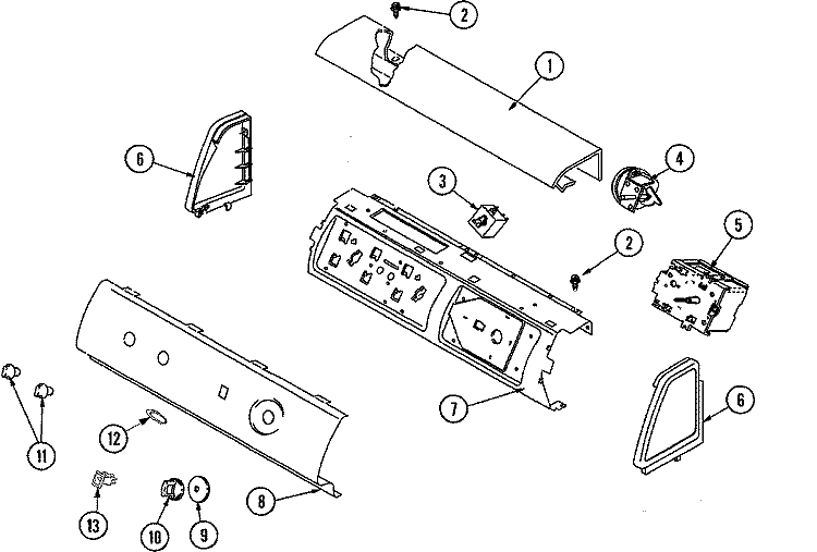 CONTROL PANEL Diagram and Parts List for ALW540RMC  Amana Washer