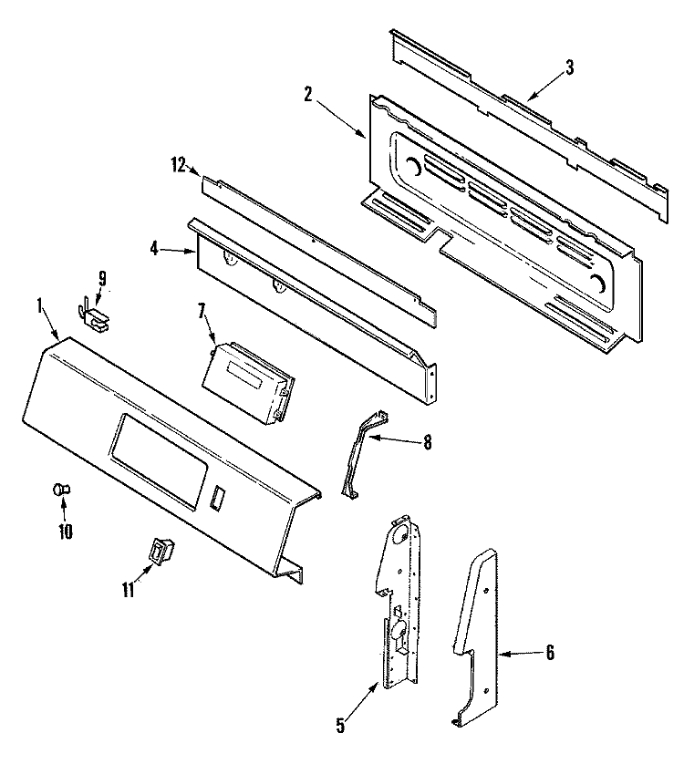 CONTROL PANEL Diagram and Parts List for MLR4410CXT  Maytag Range