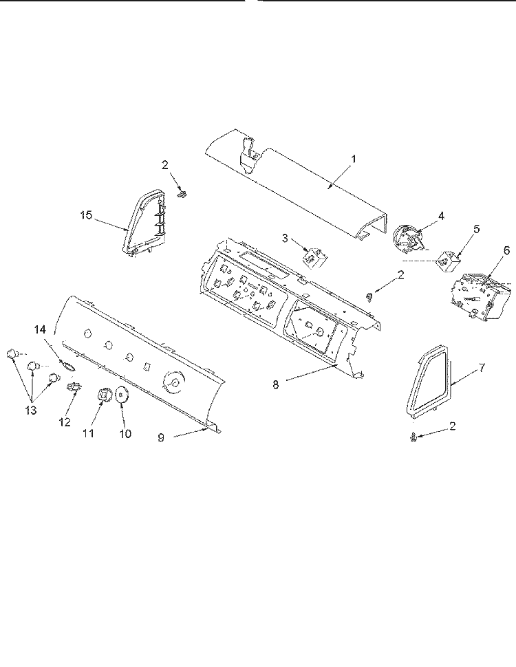 CONTROL PANEL Diagram and Parts List for ALW880QAC  Amana Washer