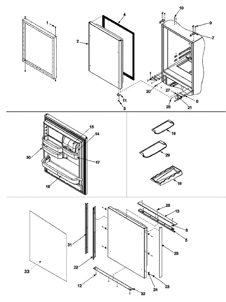 REFRIGERATOR DOOR Diagram and Parts List for JCB2059GES PJCB2059GS1 Jenn-Air Refrigerator