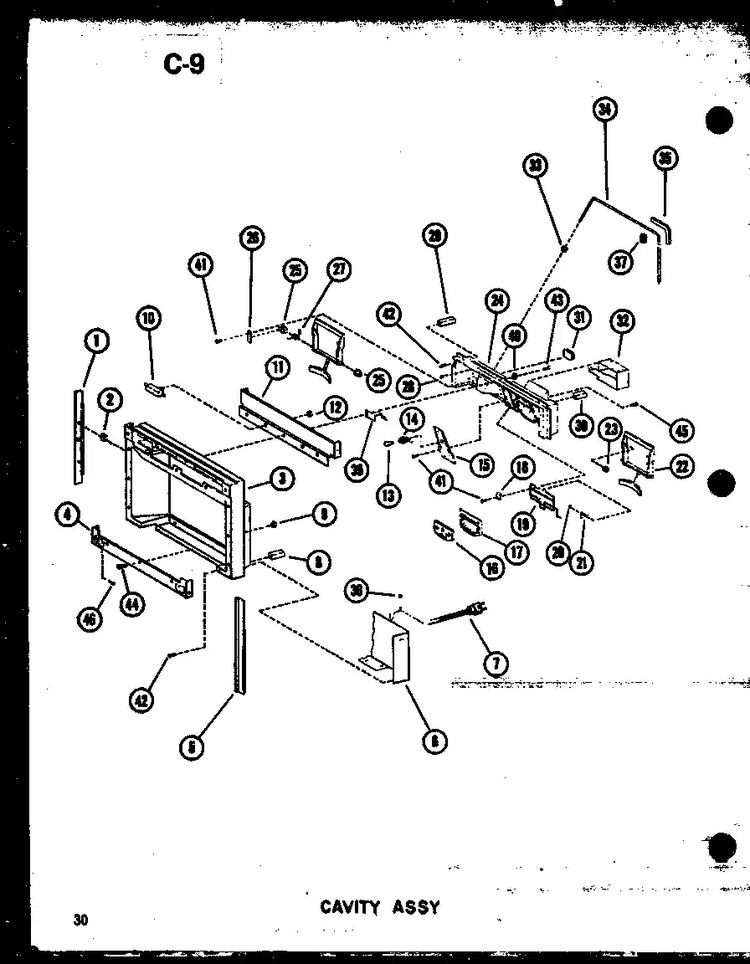 Cavity Assy Diagram and Parts List for SRI19E-C-P74870-5WC  Amana Refrigerator