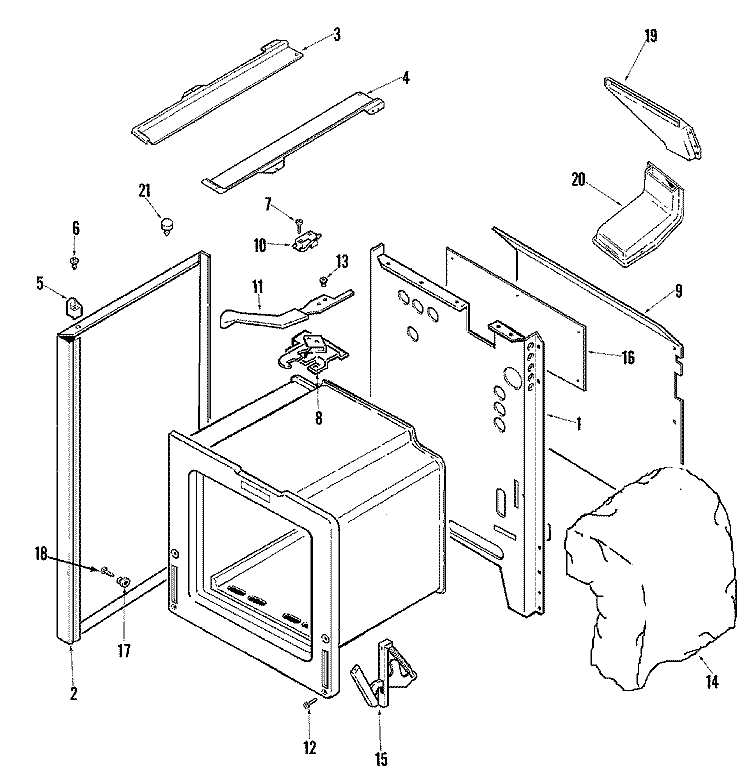 BODY Diagram and Parts List for MBR5730BGW  Maytag Range