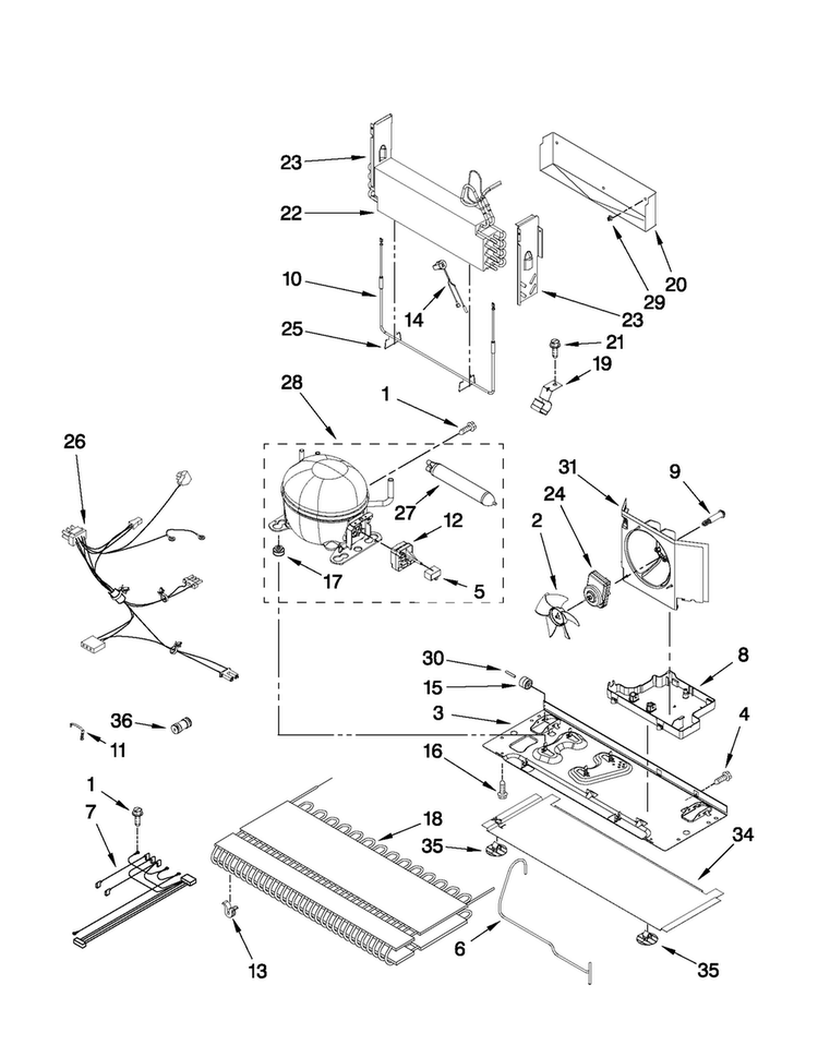 Unit Parts Diagram and Parts List for JFI2089WES5  Jenn-Air Refrigerator