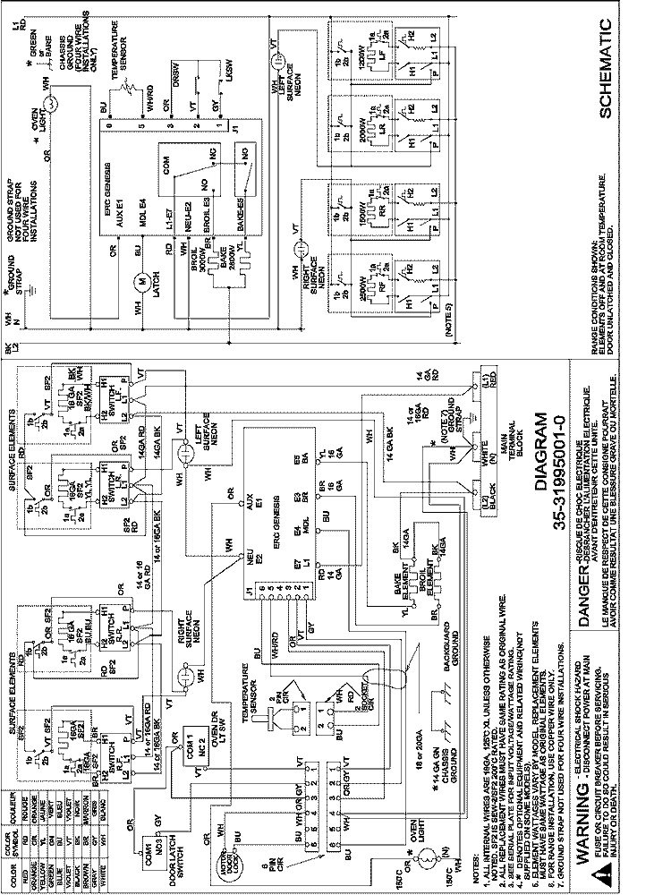 WIRING INFORMATION Diagram and Parts List for DCF4205AC PDCF4205AC1 Amana Range