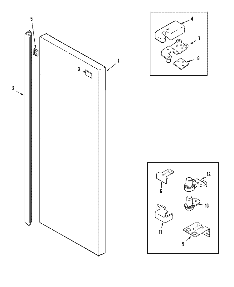 FRESH FOOD OUTER DOOR Diagram and Parts List for GC2227GEH1  Maytag Refrigerator