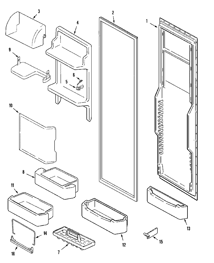 FRESH FOOD INNER DOOR Diagram and Parts List for GC2227GEH1  Maytag Refrigerator