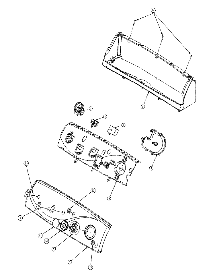 CONTROL PANEL Diagram and Parts List for MAVT634AWW  Maytag Washer