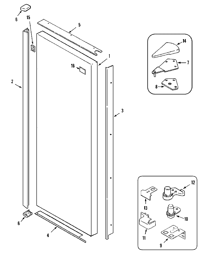 FRESH FOOD OUTER DOOR (GS2727GEH3) Diagram and Parts List for GS2727GEH3  Maytag Refrigerator