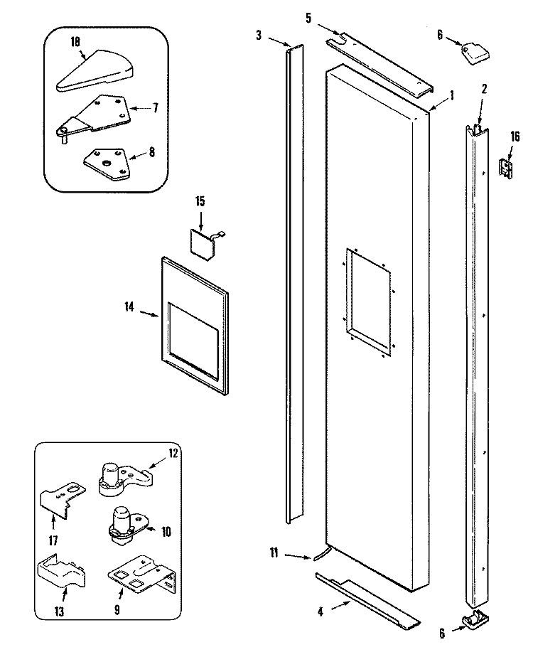 FREEZER OUTER DOOR (GS2727GEH3) Diagram and Parts List for GS2727GEH3  Maytag Refrigerator