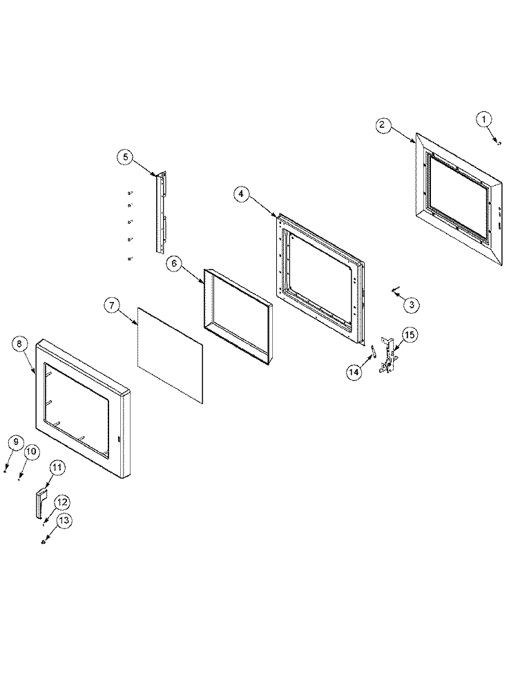 DOOR Diagram and Parts List for RCS10 P1327703M Amana Microwave