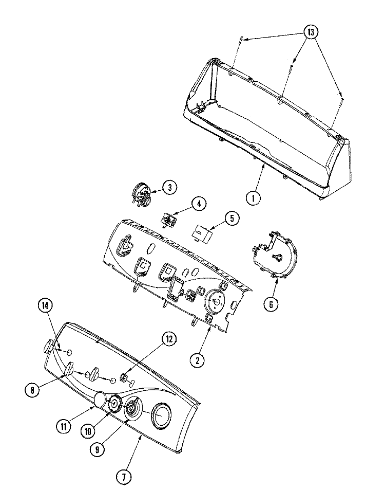 CONTROL PANEL Diagram and Parts List for MAV6601AWW  Maytag Washer