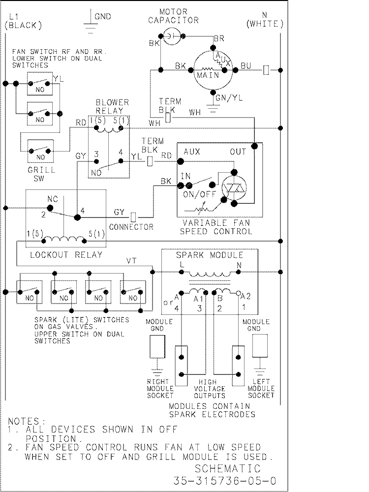 WIRING INFORMATION Diagram and Parts List for ACS4660AB PACS4660AB1 Amana Range