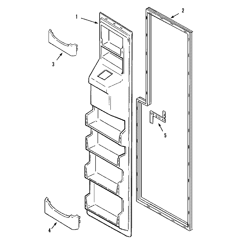 FREEZER INNER DOOR Diagram and Parts List for MZD2752GRQ  Maytag Refrigerator