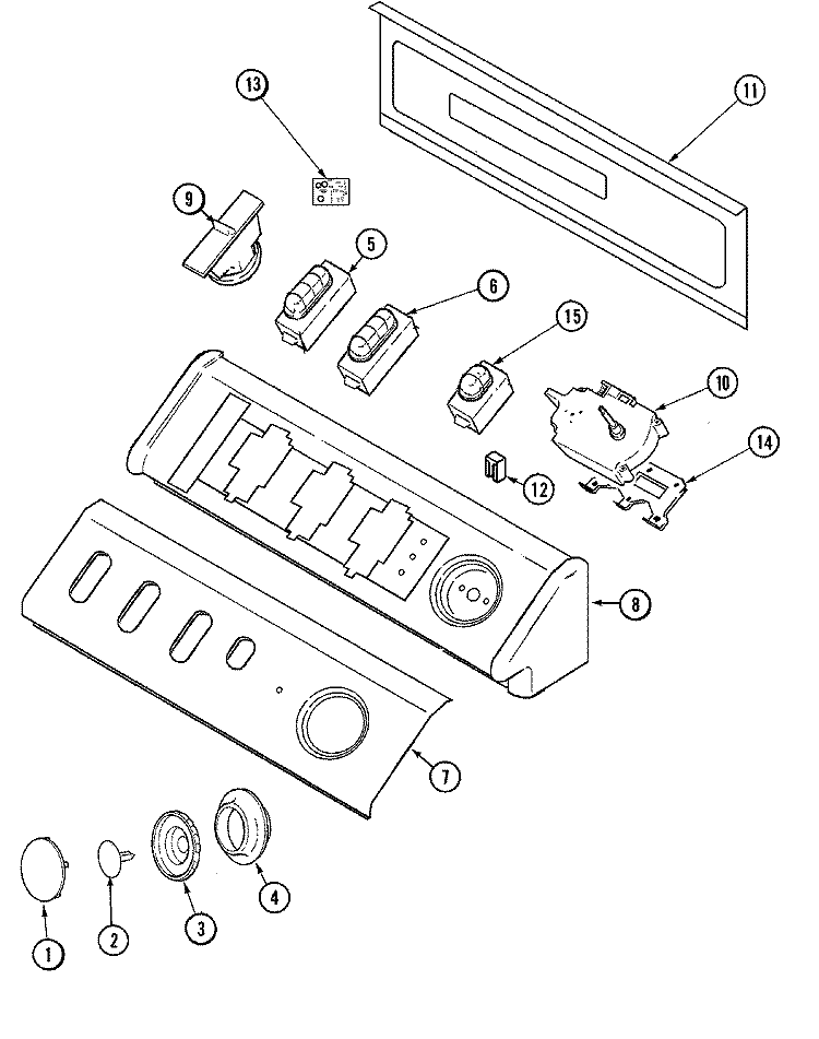 CONTROL PANEL Diagram and Parts List for MAV7750CGW  Maytag Washer