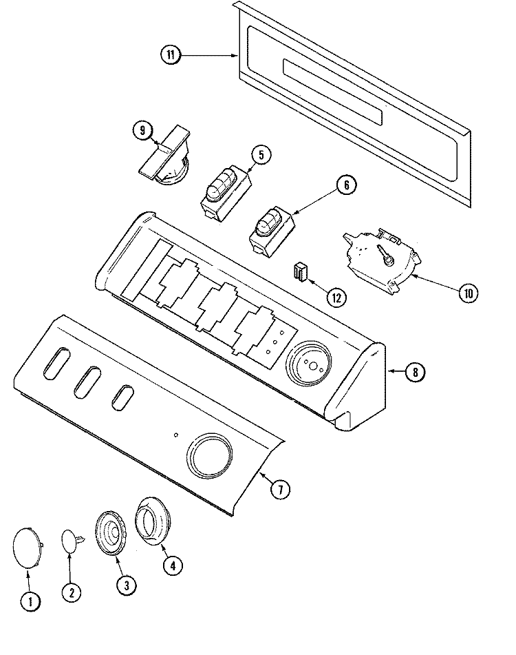CONTROL PANEL Diagram and Parts List for MAV6300CGW  Maytag Washer