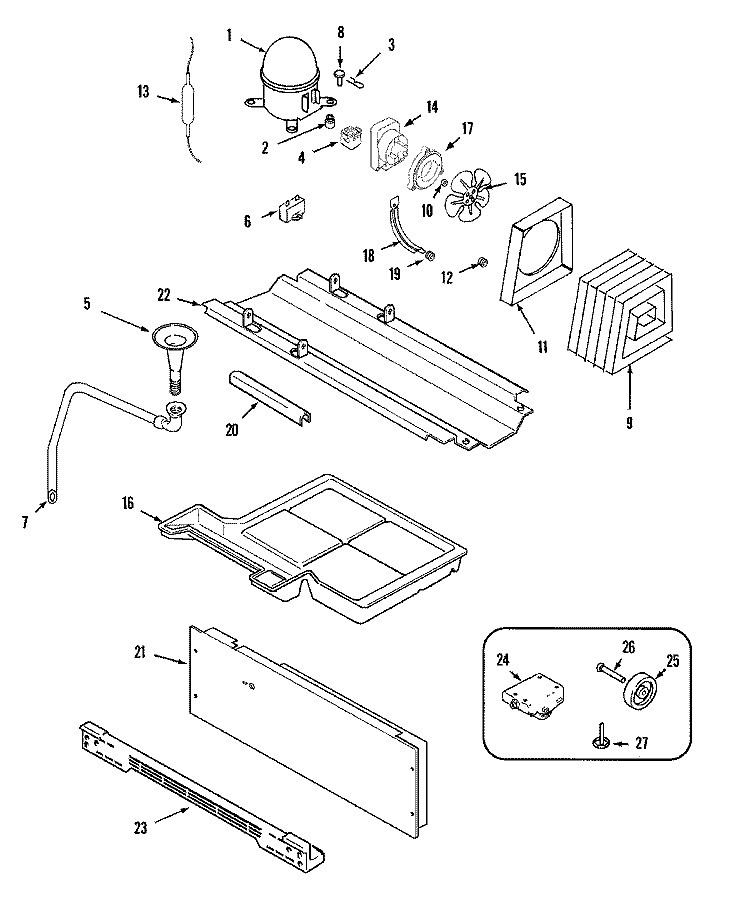 COMPRESSOR Diagram and Parts List for JSD2789HEW  Jenn-Air Refrigerator