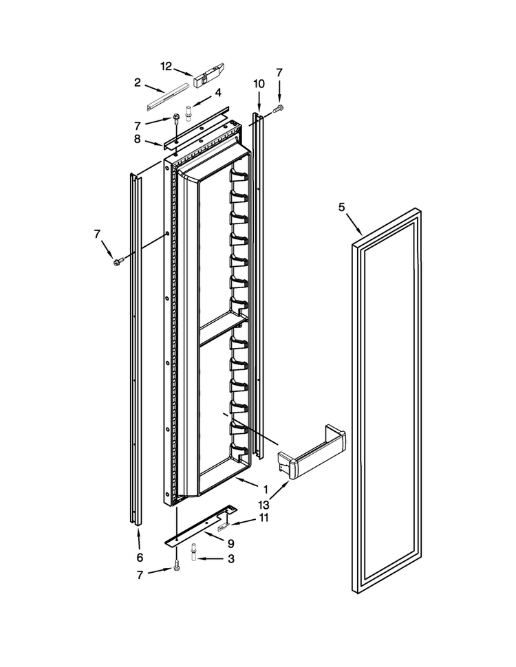Freezer Door Parts Diagram and Parts List for JS48NXFXDW05  Jenn-Air Refrigerator