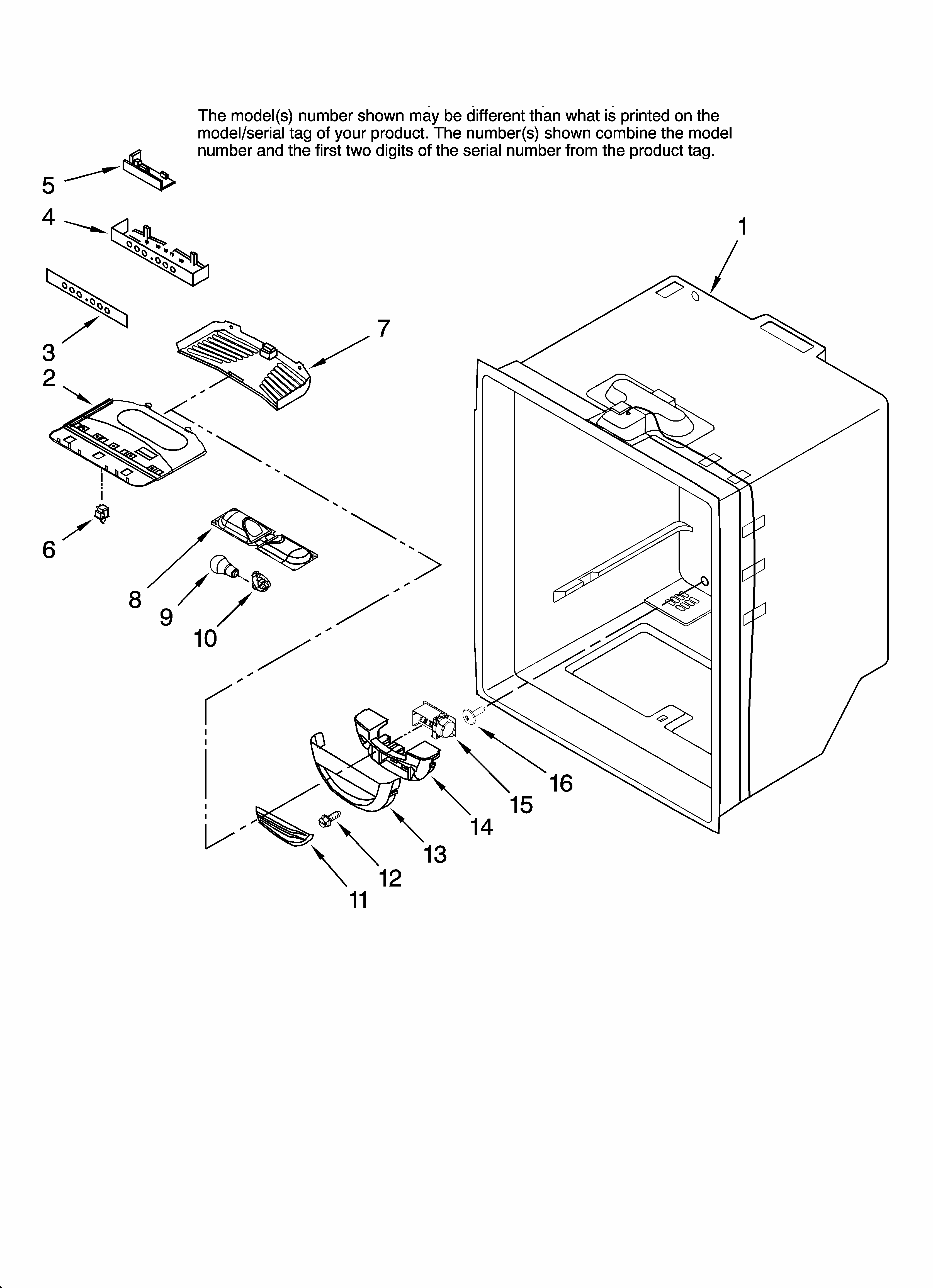 Refrigerator Liner Parts Diagram and Parts List for GB5526FEAW10  Maytag Refrigerator