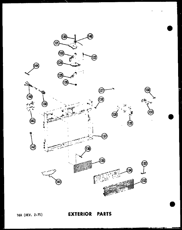 EXTERIOR PARTS Diagram and Parts List for RC-10PB P7130402M Amana Microwave
