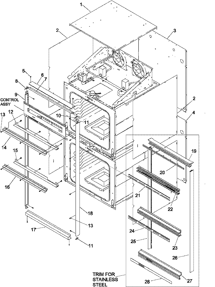 CABINET Diagram and Parts List for AOGD2750E P1132527N E Amana Wall Oven
