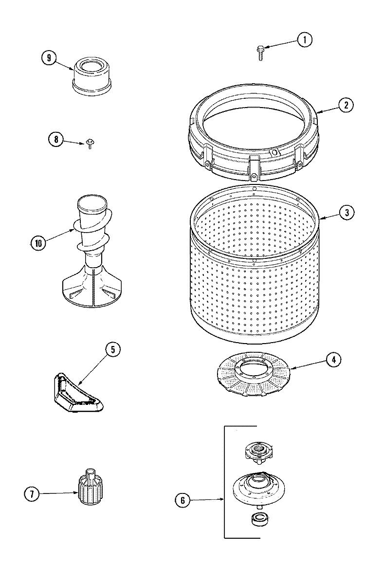 INNER TUB Diagram and Parts List for ALW540RMC  Amana Washer