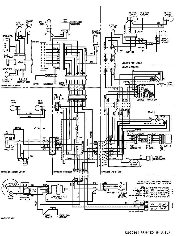 WIRING INFORMATION Diagram and Parts List for ARS8267BB PARS8267BB0 Amana Refrigerator