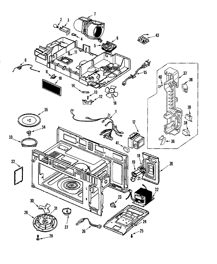 INTERIOR CONTROLS Diagram and Parts List for JMV8196ACB  Jenn-Air Microwave