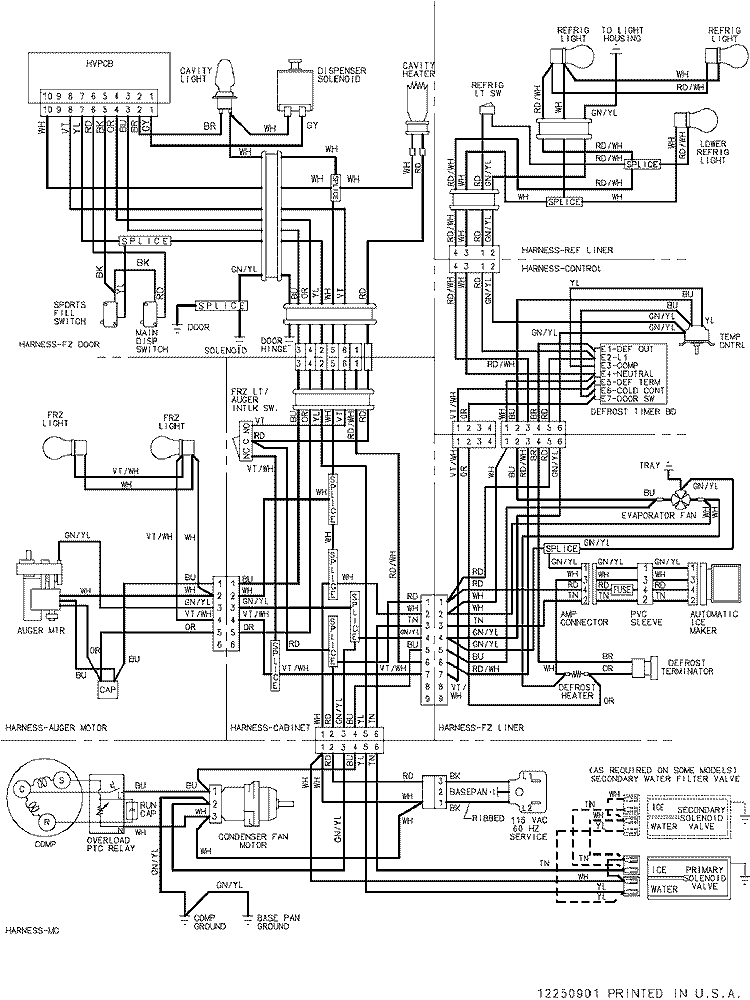 WIRING INFORMATION Diagram and Parts List for ARS8265BB PARS8265BB0 Amana Refrigerator