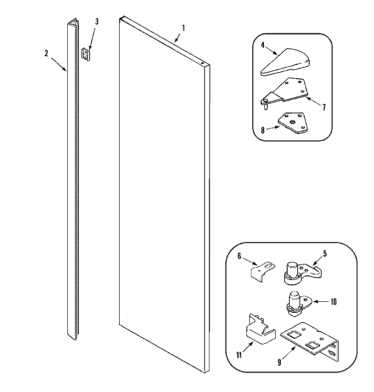 FRESH FOOD OUTER DOOR (JSD2789HES) Diagram and Parts List for JSD2789HES  Jenn-Air Refrigerator