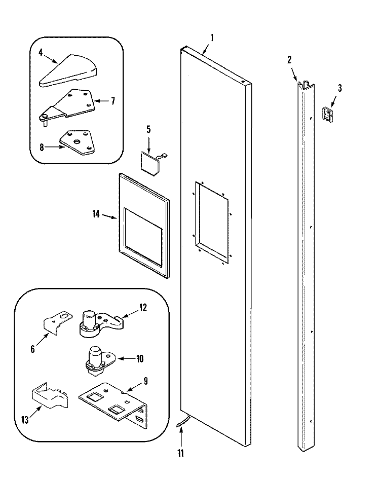 FREEZER OUTER DOOR (JSD2789HES) Diagram and Parts List for JSD2789HES  Jenn-Air Refrigerator