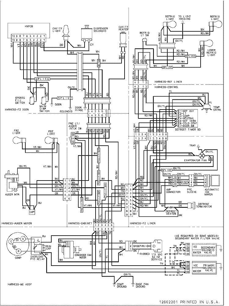 WIRING INFORMATION Diagram and Parts List for ARSE665BB PARSE665BB0 Amana Refrigerator