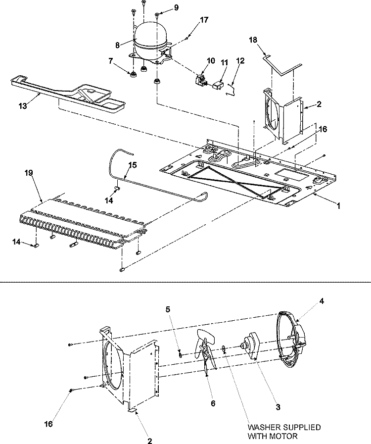 COMPRESSOR Diagram and Parts List for AFD2535DEB  Amana Refrigerator