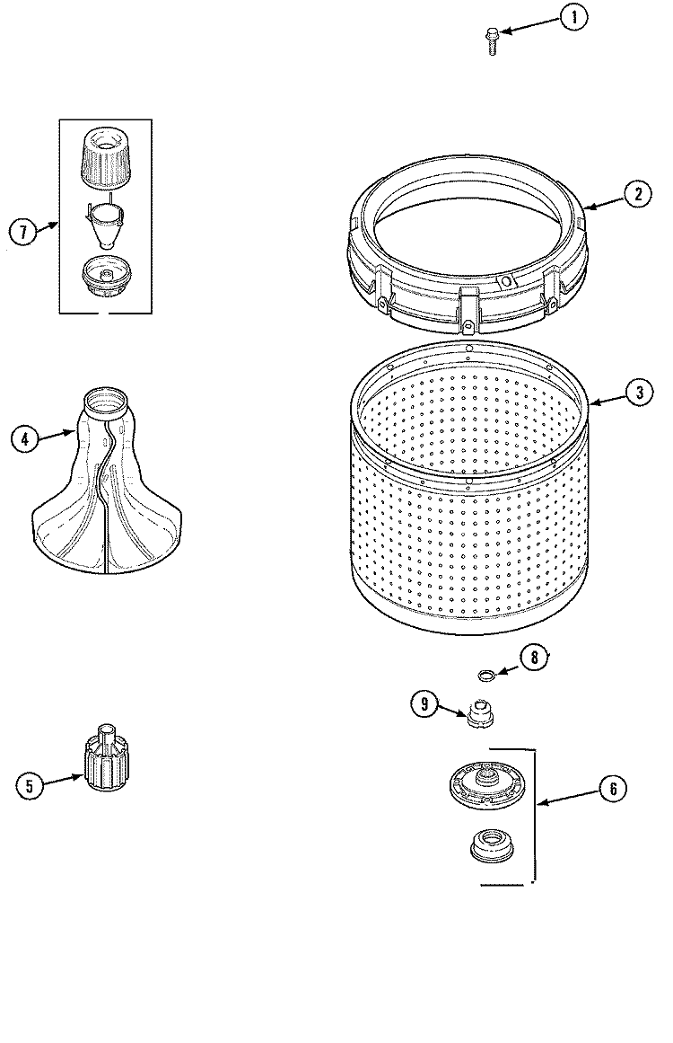 INNER TUB (SERIES 15) Diagram and Parts List for DLW330RAW  Amana Washer