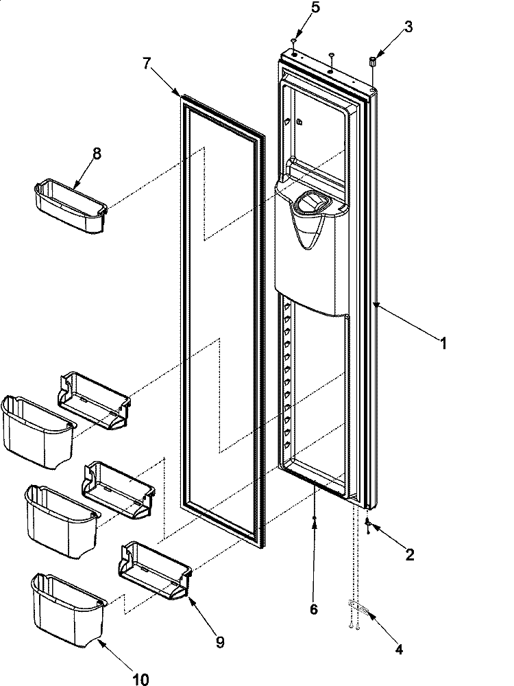 FREEZER DOOR Diagram and Parts List for ARSE667BS PARSE667BS1 Amana Refrigerator