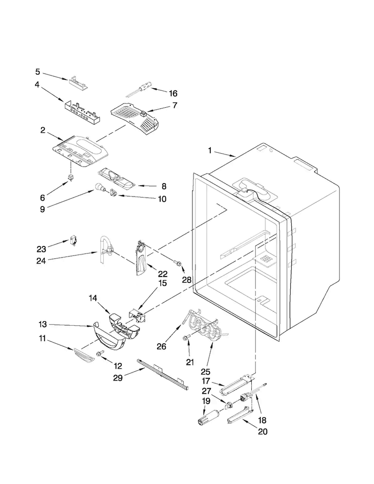 Refrigerator Liner Parts Diagram and Parts List for JFC2290VEP10  Jenn-Air Refrigerator