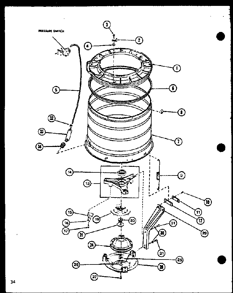 Section 5 Diagram and Parts List for LW1201 P1110510W Amana Washer